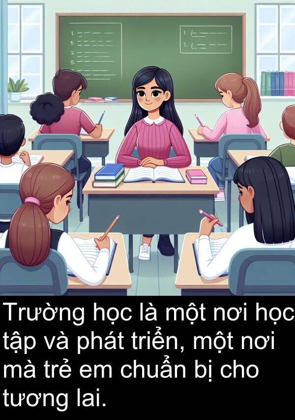 chuẩn: Trường học là một nơi học tập và phát triển, một nơi mà trẻ em chuẩn bị cho tương lai.