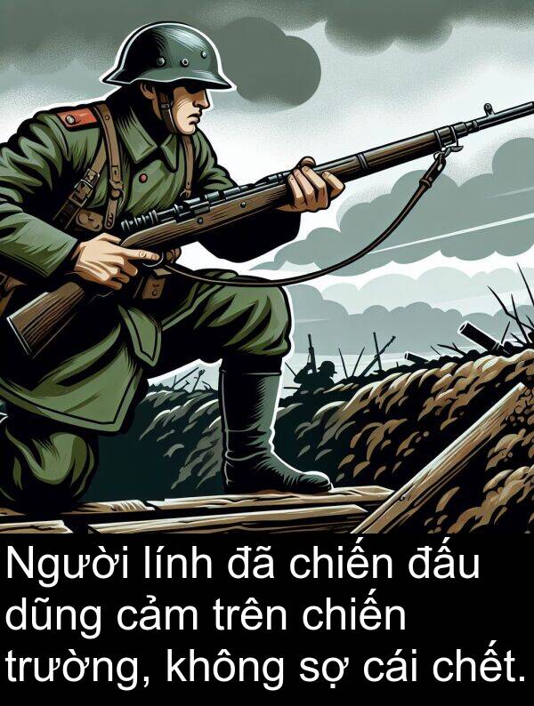 chiến: Người lính đã chiến đấu dũng cảm trên chiến trường, không sợ cái chết.