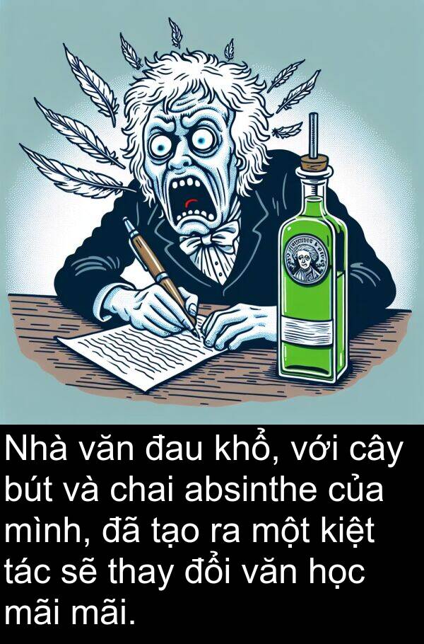 chai: Nhà văn đau khổ, với cây bút và chai absinthe của mình, đã tạo ra một kiệt tác sẽ thay đổi văn học mãi mãi.
