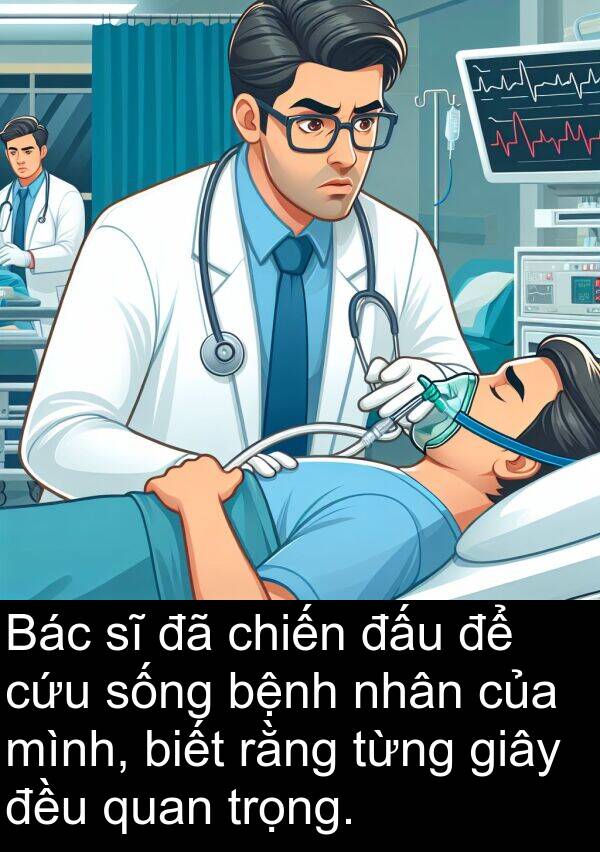 đấu: Bác sĩ đã chiến đấu để cứu sống bệnh nhân của mình, biết rằng từng giây đều quan trọng.