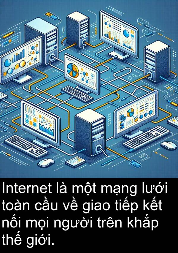 nối: Internet là một mạng lưới toàn cầu về giao tiếp kết nối mọi người trên khắp thế giới.