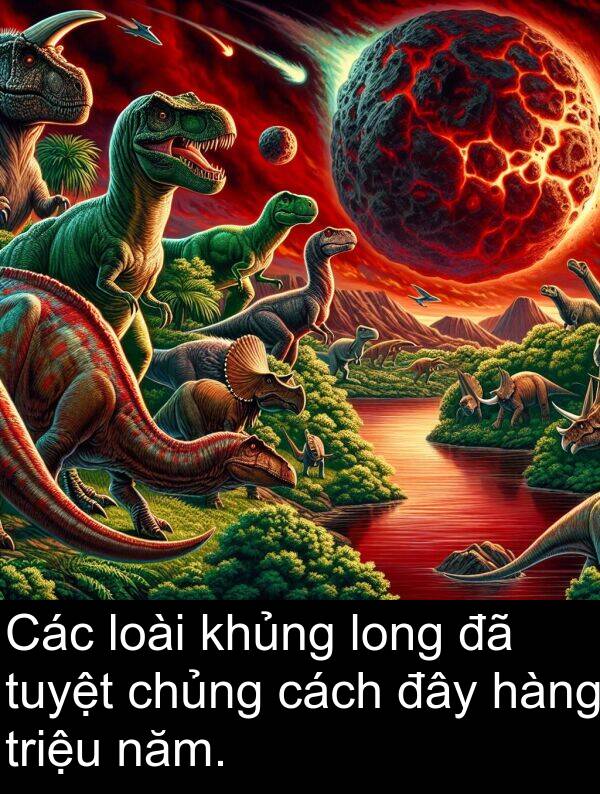 đây: Các loài khủng long đã tuyệt chủng cách đây hàng triệu năm.