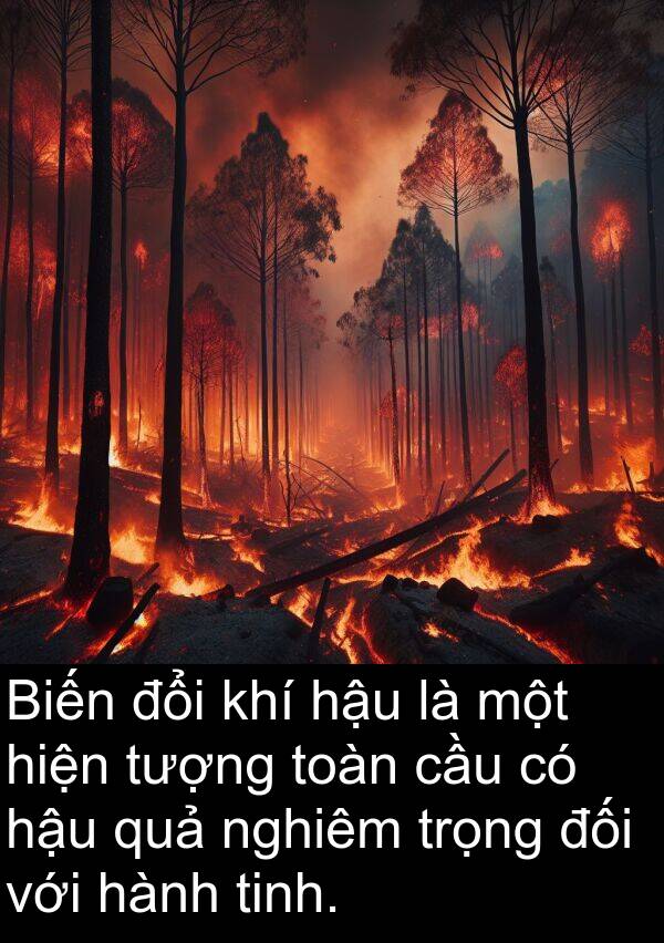 hậu: Biến đổi khí hậu là một hiện tượng toàn cầu có hậu quả nghiêm trọng đối với hành tinh.