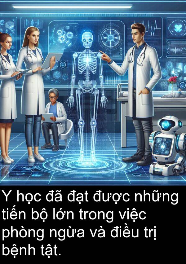 tiến: Y học đã đạt được những tiến bộ lớn trong việc phòng ngừa và điều trị bệnh tật.