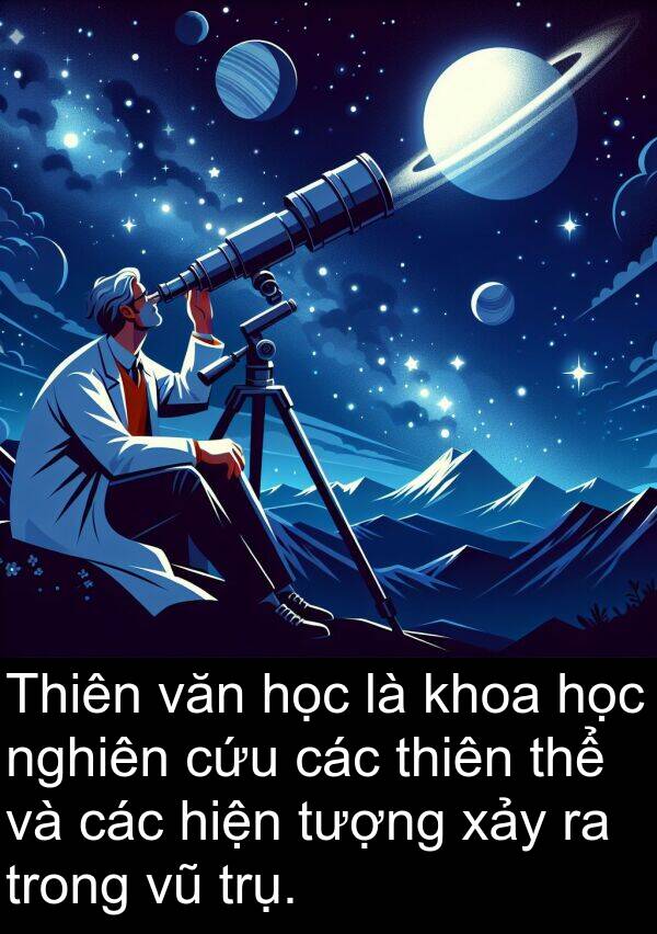 trụ: Thiên văn học là khoa học nghiên cứu các thiên thể và các hiện tượng xảy ra trong vũ trụ.