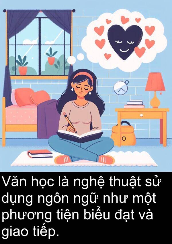 phương: Văn học là nghệ thuật sử dụng ngôn ngữ như một phương tiện biểu đạt và giao tiếp.