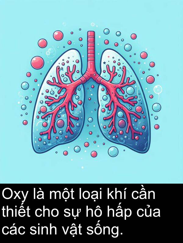loại: Oxy là một loại khí cần thiết cho sự hô hấp của các sinh vật sống.