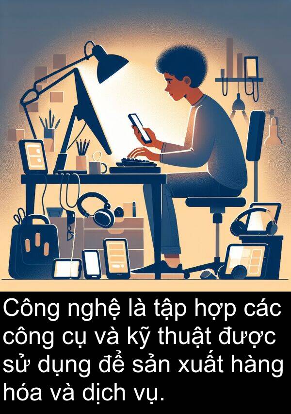 vụ: Công nghệ là tập hợp các công cụ và kỹ thuật được sử dụng để sản xuất hàng hóa và dịch vụ.