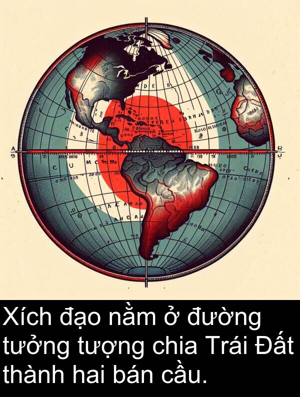 đạo: Xích đạo nằm ở đường tưởng tượng chia Trái Đất thành hai bán cầu.
