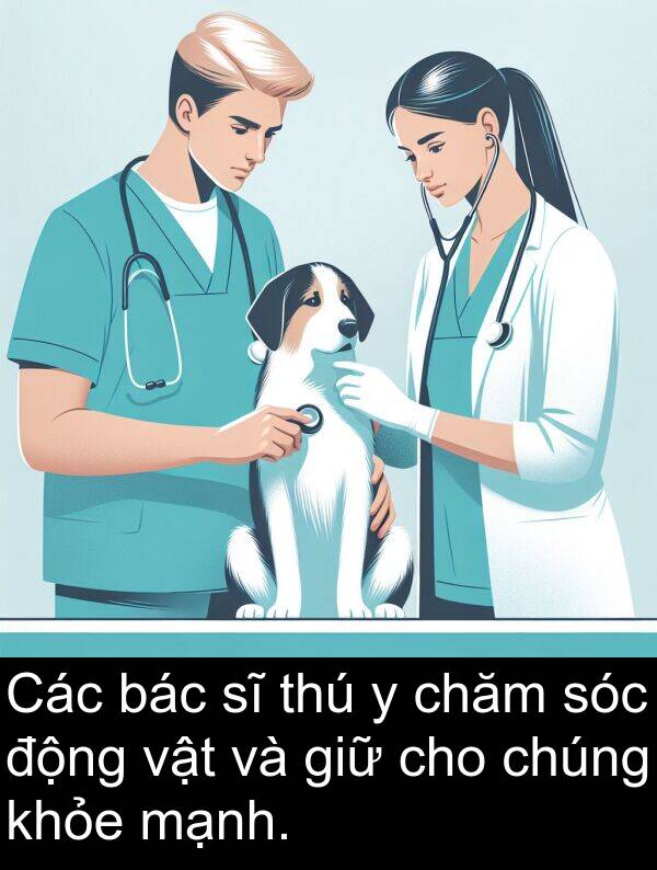 bác: Các bác sĩ thú y chăm sóc động vật và giữ cho chúng khỏe mạnh.
