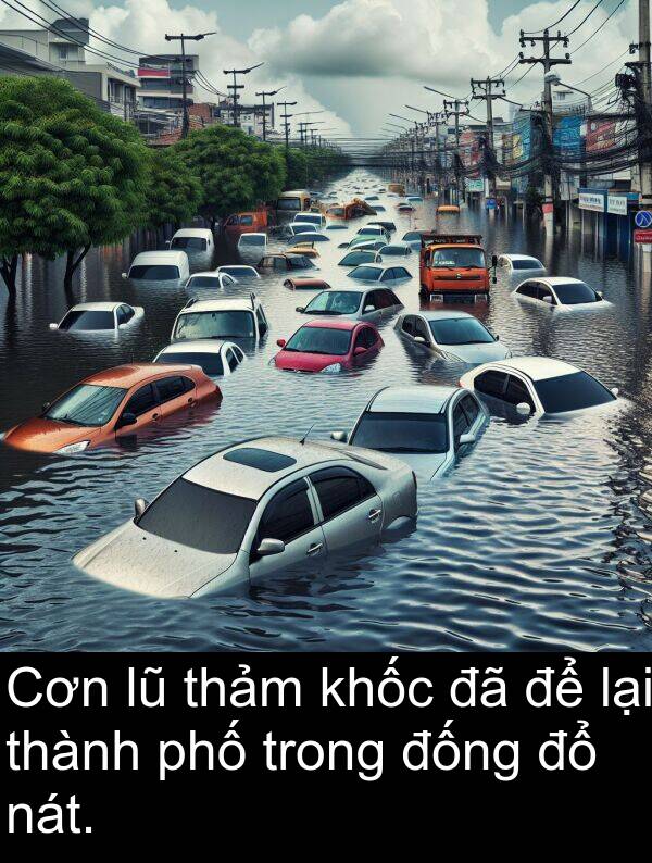 đống: Cơn lũ thảm khốc đã để lại thành phố trong đống đổ nát.