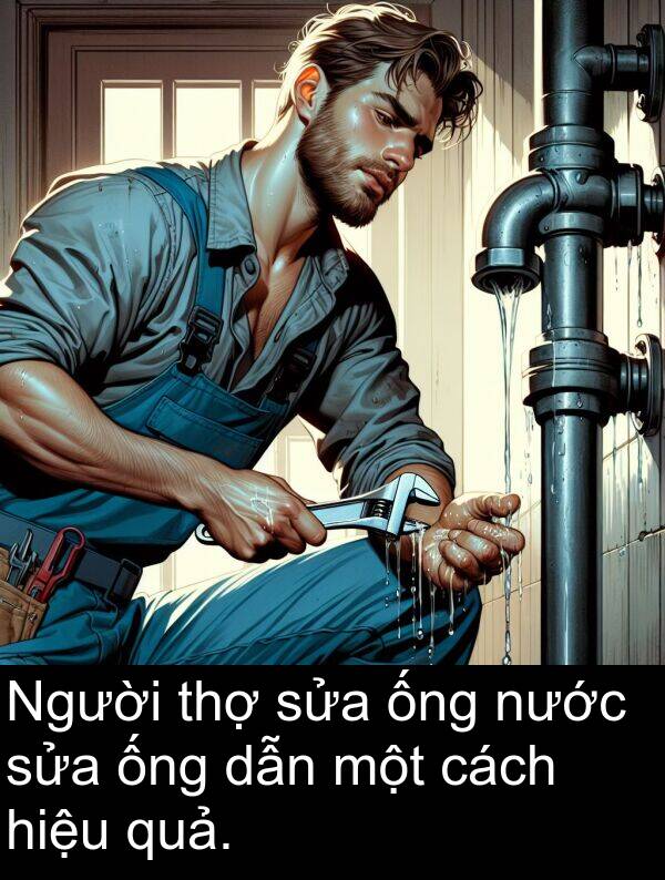 ống: Người thợ sửa ống nước sửa ống dẫn một cách hiệu quả.