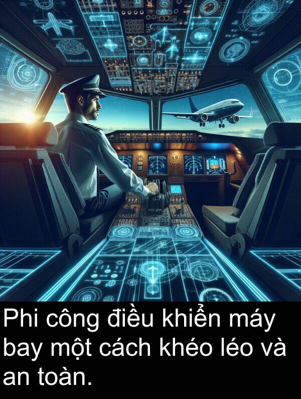 léo: Phi công điều khiển máy bay một cách khéo léo và an toàn.