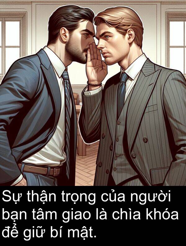 mật: Sự thận trọng của người bạn tâm giao là chìa khóa để giữ bí mật.