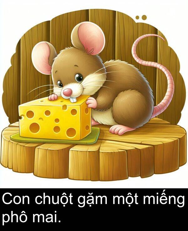chuột: Con chuột gặm một miếng phô mai.