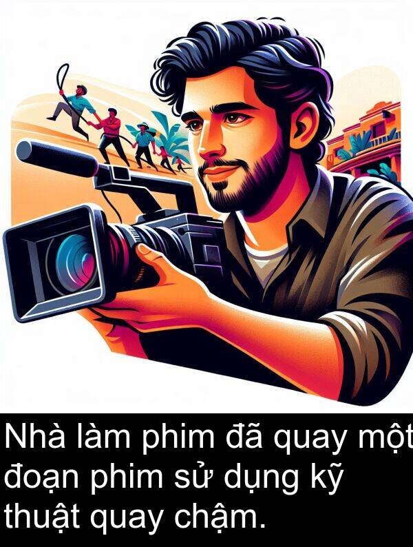 thuật: Nhà làm phim đã quay một đoạn phim sử dụng kỹ thuật quay chậm.