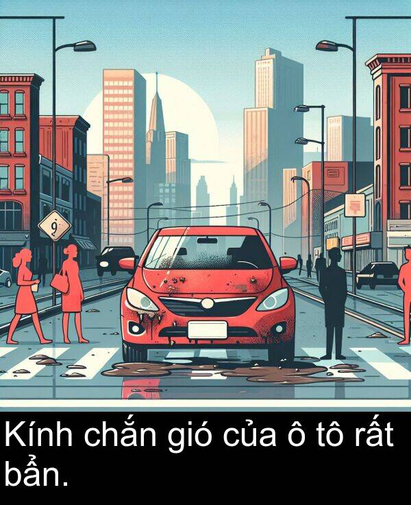 rất: Kính chắn gió của ô tô rất bẩn.