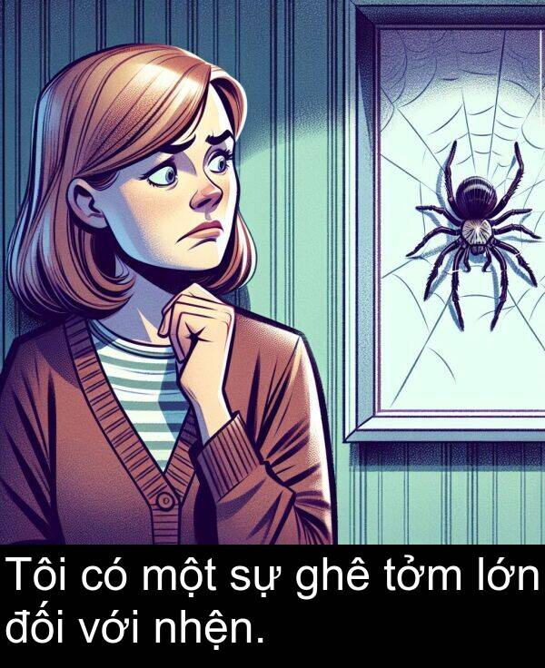 đối: Tôi có một sự ghê tởm lớn đối với nhện.