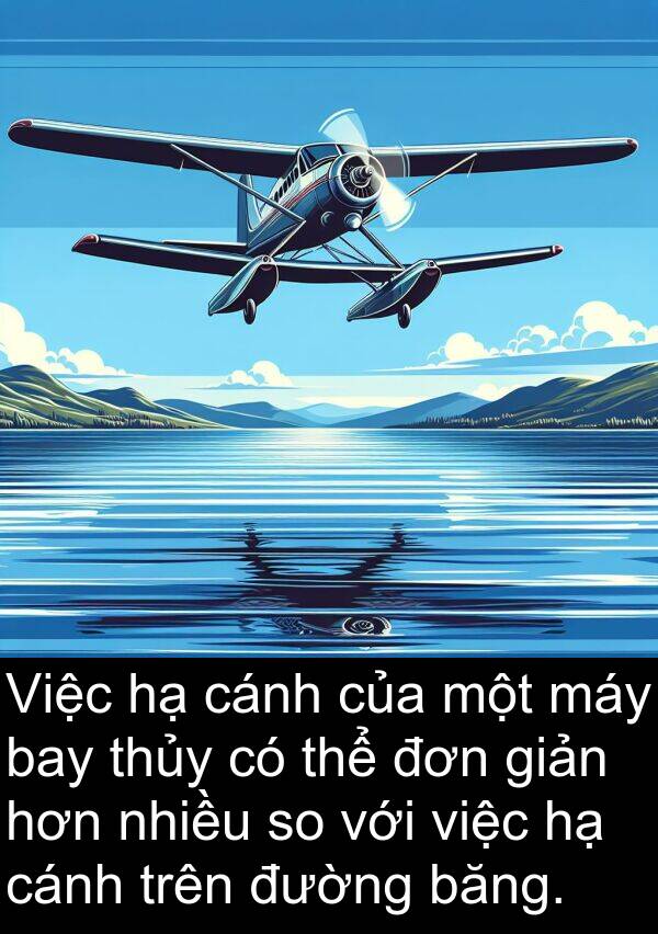 giản: Việc hạ cánh của một máy bay thủy có thể đơn giản hơn nhiều so với việc hạ cánh trên đường băng.