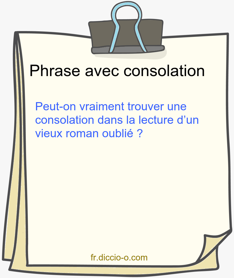 5 phrases avec « consolation » — exemples d’usage